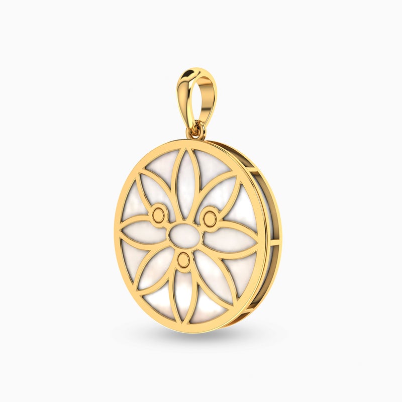 Instyle by L'azurde Letter M Pearl Pendant in 18K Gold - Image 3